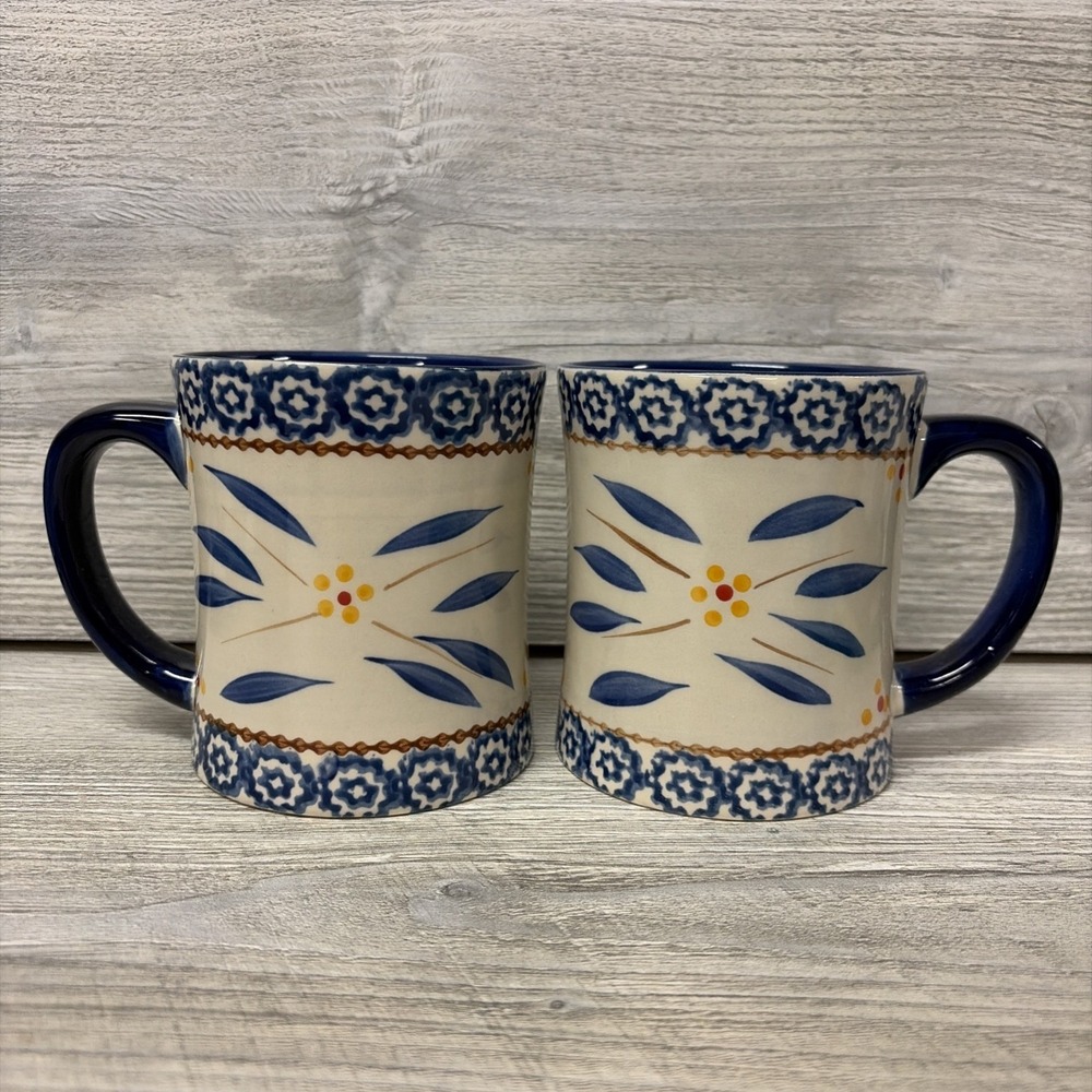 Temptations by Tara OLD WORLD BLUE Mug set of 2 - EUC (e9)